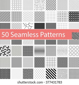 Set of 50 different seamless backgrounds.Can be used for wallpaper, pattern fills, web page background,surface texture.