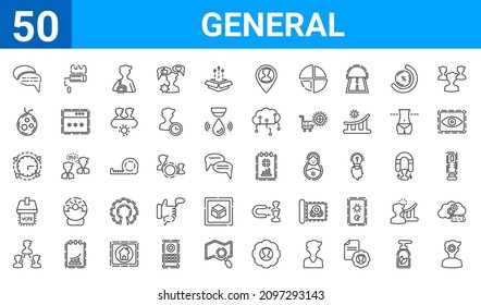 set of 50 general web icons. outline thin line icons such as user behavior,message app,team leader,referendum,real time data,organism,painting work,marketing plan. vector illustration