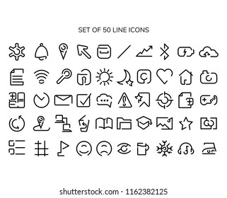 Set of 50 Line Icons