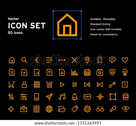 Set of 50 mobile web app icons set. 