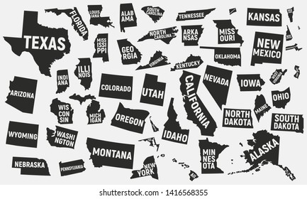 Set of 50 United States icons. United States of America icons isolated on white background. Vector illustration