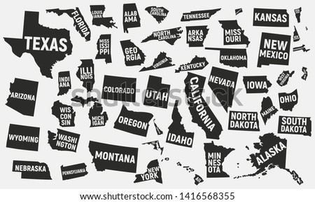 Set of 50 United States icons. United States of America icons isolated on white background. Vector illustration