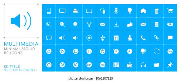 Set of 50 Universal Beach and Music Icons on Color Background . Isolated Elements