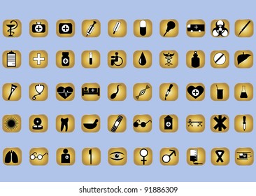Set of 50 vector on medical subjects