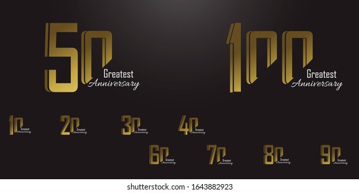 Establecer 50.100 plantillas de vectores de gran aniversario Diseño Ilustración elegante