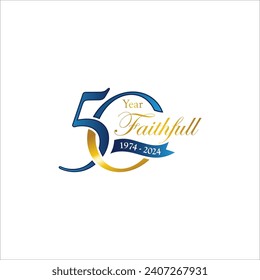 Set of 50th anniversary logo design, Fifty years celebrating anniversary logo design template 