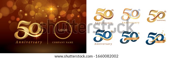 Ensemble De Logotypes Du 50e Anniversaire Image Vectorielle De Stock Libre De Droits