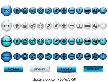 Set of 56 buttons