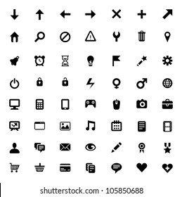 Set of 56 vector icons for software, application or websites - social media and technology