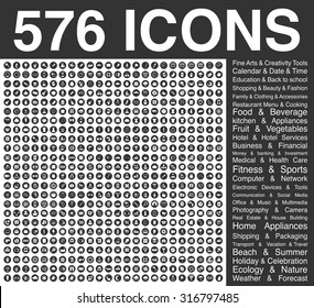 Set of 576 icons 