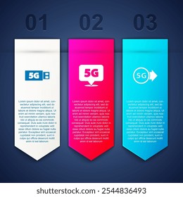 Set 5G modem, Location network and . Business infographic template. Vector