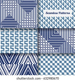 Set of 6 Abstract patterns. Seamless geometric illustration, cloth vector backgrounds, fabric textile pattern