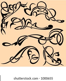 A set of 6 advanced ornamental design elements. These are very PRECISELY done elements, the lines are EXQUISITE and all the corners are SMOOTH. Ready for any use including vinyl-cutting .