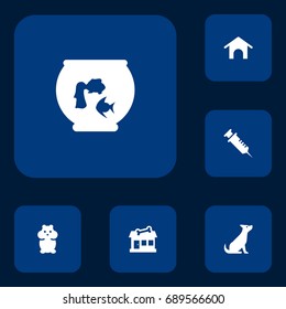 Set Of 6 Animals Icons Set.Collection Of Rat, Store, Dog And Other Elements.