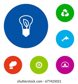 Set Of 6 Atmosphere Icons Set.Collection Of Saving, Contamination, Cleaning And Other Elements.
