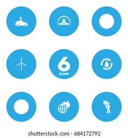 Set Of 6 Atmosphere Icons Set.Collection Of Warm, Volunteer, Fan And Other Elements.