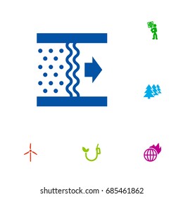 Set Of 6 Atmosphere Icons Set.Collection Of Fan, Eco, Warm And Other Elements.