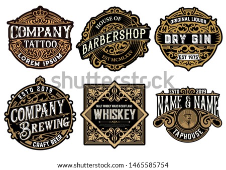 Set of 6 badges and logos