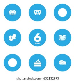 Set Of 6 Bakery Icons Set.Collection Of Cake, Snack, Crepe And Other Elements.