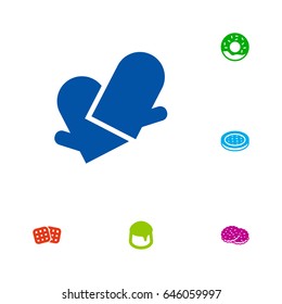 Set Of 6 Bakery Icons Set.Collection Of Wafer, Custard, Shortcake And Other Elements.