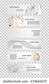 set of 6 banner abstract technology concept white gray hi tech future futuristic design 