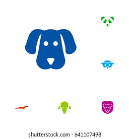 Set Of 6 Beast Icons Set.Collection Of Bear, Wildcat, Lamb And Other Elements.