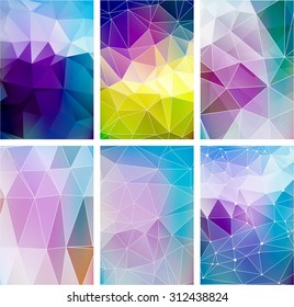 Set of 6 beautiful geometric abstract backgrounds.