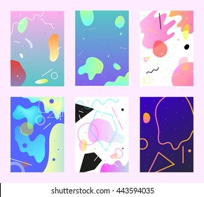 Conjunto de 6 belos fundos modernos. Gráficos vetoriais para fundos, capas e projetos de arte.