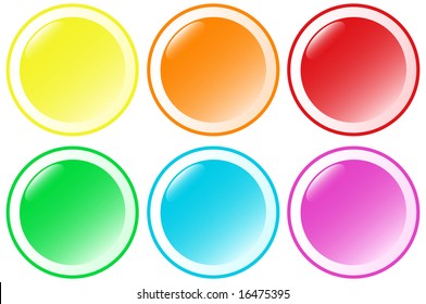 Set of 6 beautiful round buttons