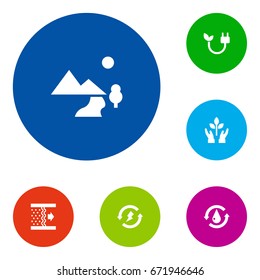 Set Of 6 Bio Icons Set.Collection Of Protection, Treatment, Purification And Other Elements.