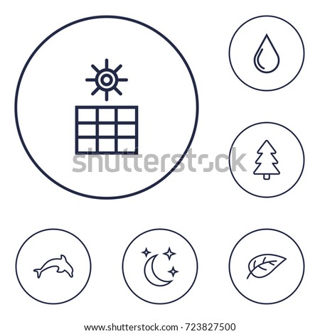 set 6 bio outline icons set collection stock vector royalty bio outline
