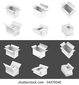 set of 6 boxes. vector illustration