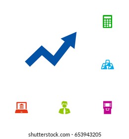 Set Of 6 Budget Icons Set.Collection Of Calculate, Worker, Terminal And Other Elements.