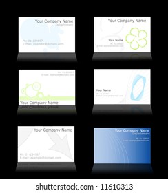 Set of 6 Business cards (Fully editable)