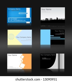 Set of 6 business cards (fully editable)