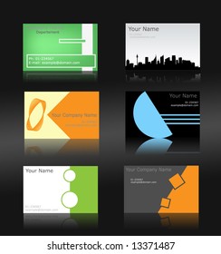 Set of 6 business cards (fully editable)