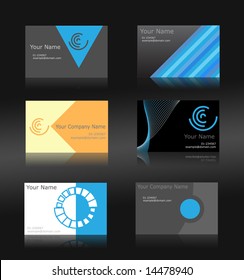 Set of 6 business cards (fully editable)