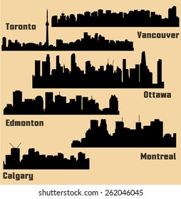 Set of 6 Cities of Canada (Ottawa, Montreal, Toronto, Calgary, Vancouver, Edmonton) 