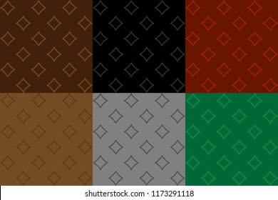 Set of 6 colorful interior design seamless patterns. EPS 8 illustrator