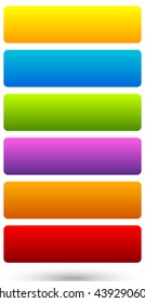 Set of 6 colorful, vivid button, banner backgrounds with blank space for your message. Colorful, bright tags, labels. Abstract design elements