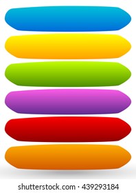 Set of 6 colorful, vivid button, banner backgrounds with blank space for your message. Colorful, bright tags, labels. Abstract design elements