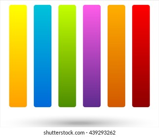 Set of 6 colorful, vivid button, banner backgrounds with blank space for your message. Colorful, bright tags, labels. Abstract design elements