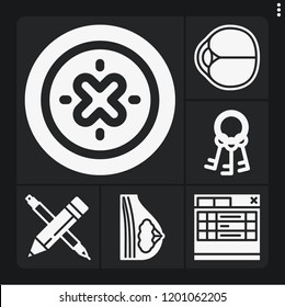 Set of 6 concept filled icons such as shield, keys, breast, eye, pencil