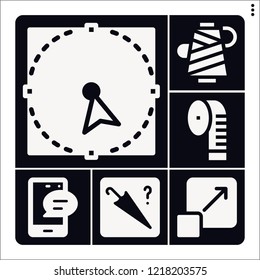 Set of 6 concept filled icons such as select, feedback, lost items, graphic design, measuring tape
