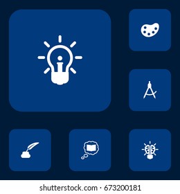 Set Of 6 Constructive Icons Set.Collection Of Pencil, Artist, Science And Other Elements.