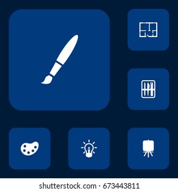Set Of 6 Constructive Icons Set.Collection Of Case, Brush, Concept And Other Elements.