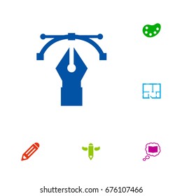 Set Of 6 Constructive Icons Set.Collection Of Scheme, Artist, Science And Other Elements.