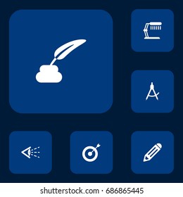 Set Of 6 Constructive Icons Set.Collection Of Pencil, Pen, Arrow And Other Elements.