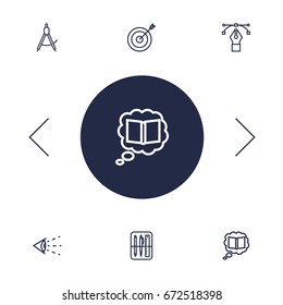 Set Of 6 Constructive Outline Icons Set.Collection Of Vision, Bezier Curve, Drawing Tools And Other Elements.