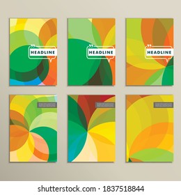 Set of 6 covers with abstract patterns